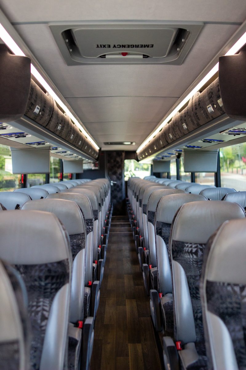 Academy bus for UNC Charlotte Charter Bus Services- interior