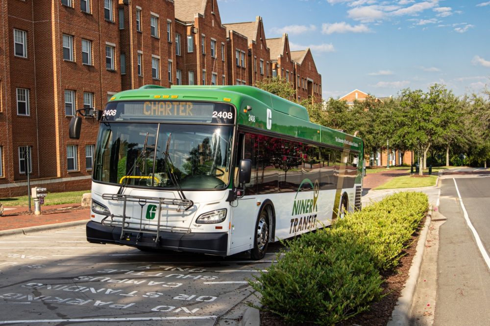 UNC Charlotte Niner Transit bus for Charter Services